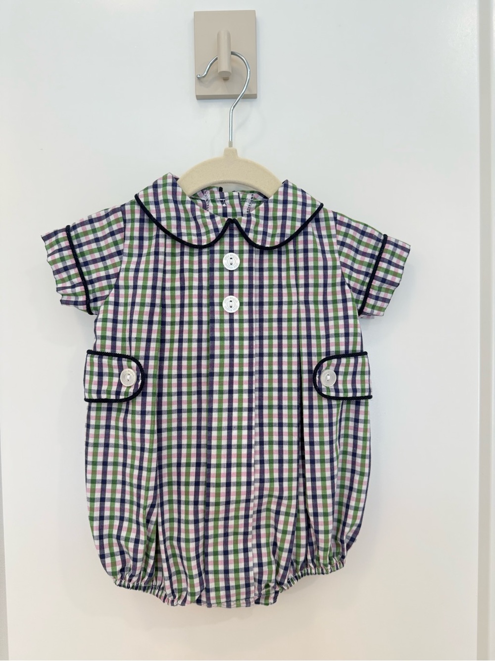 Classic Plaid Baby Bubble in Green & Purple